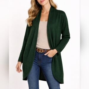 3/$30 Emerald Green Open Front Holiday Kimono